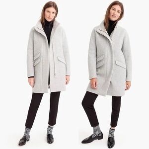 J.Crew Italian Stadium Cloth Coat (Nello Gori wool) Grey